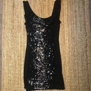 Guess Black Dress with Silver Accent Pattern